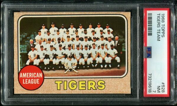 Authentic 1968 Topps #528 Tigers Team PSA 7 Baseball Card