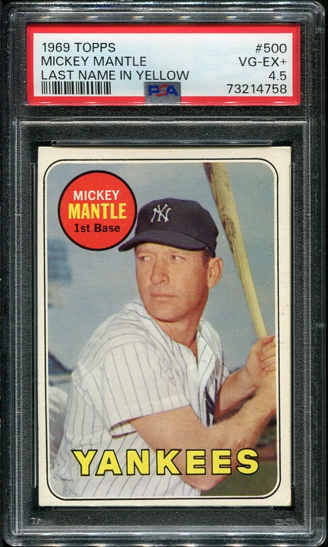 1969 Topps #500 Mickey Mantle (Last Name In Yellow) PSA 4.5 HOF ...