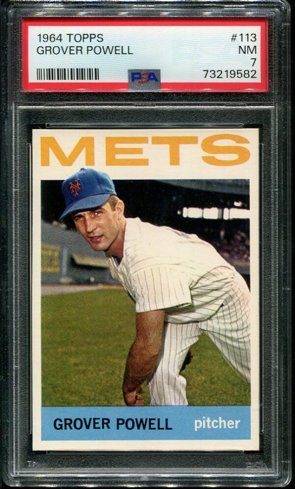 Authentic 1964 Topps #113 Grover Powell PSA 7 Baseball Card