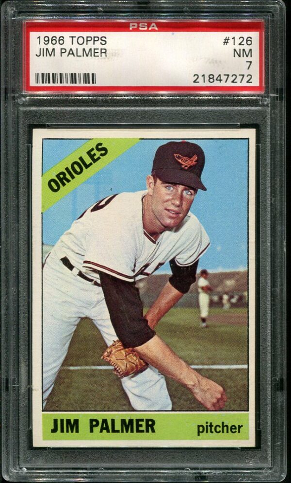 Authentic 1966 Topps #126 Jim Palmer PSA 7 Rookie Baseball Card