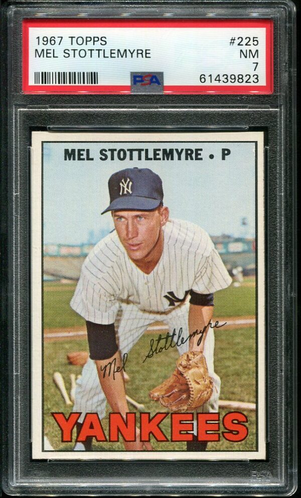 Authentic 1967 Topps #225 Mel Stottlemyre PSA 7 Baseball Card