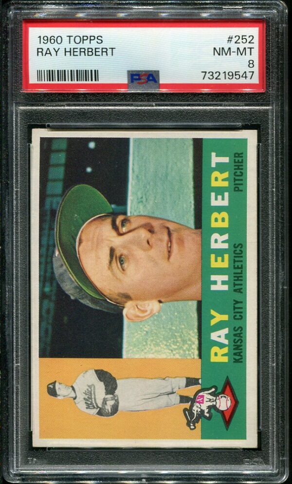 Authentic 1960 Topps #252 Ray Herbert PSA 8 Baseball Card