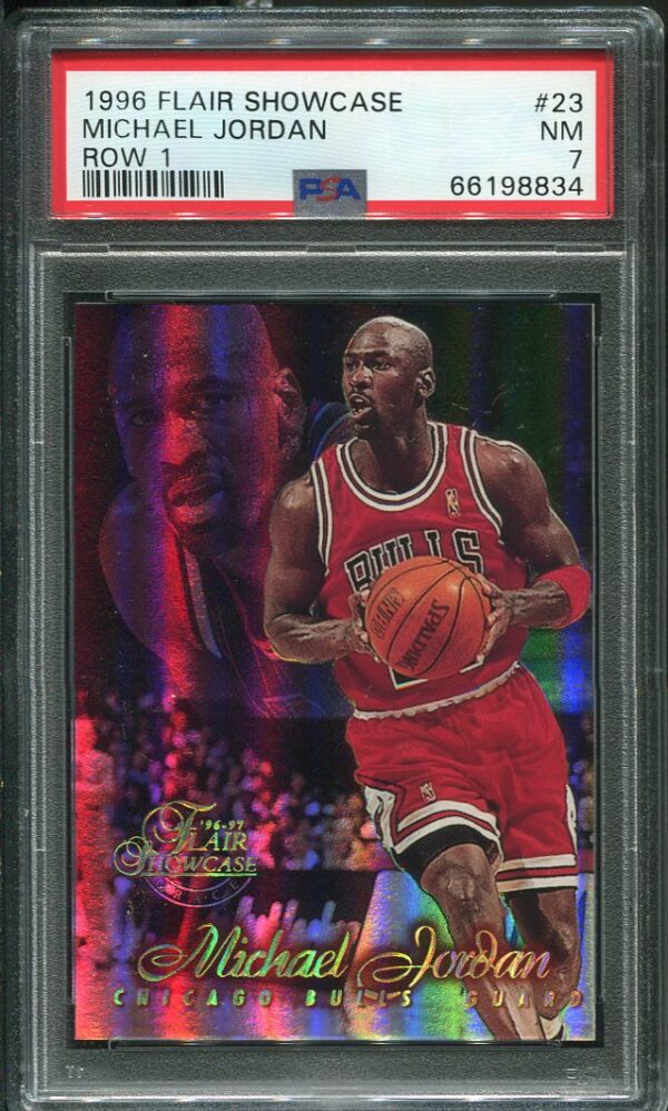 Authentic 1996 Flair Showcase #23 Michael Jordan (Row 1) PSA 7 Basketball Card