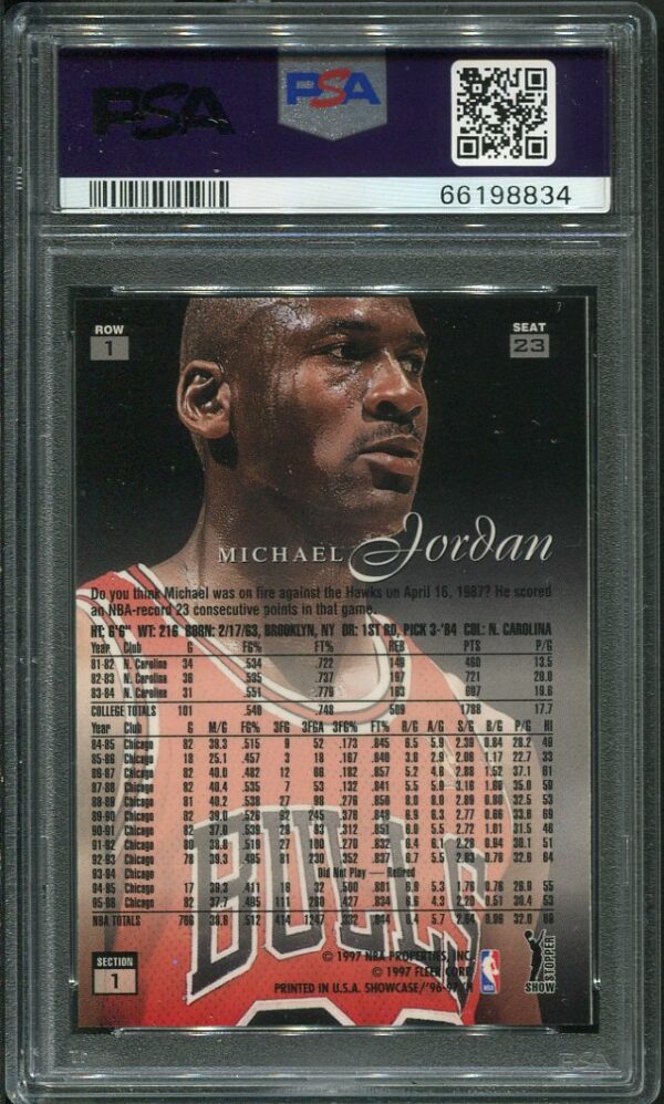 Authentic 1996 Flair Showcase #23 Michael Jordan (Row 1) PSA 7 Basketball Card