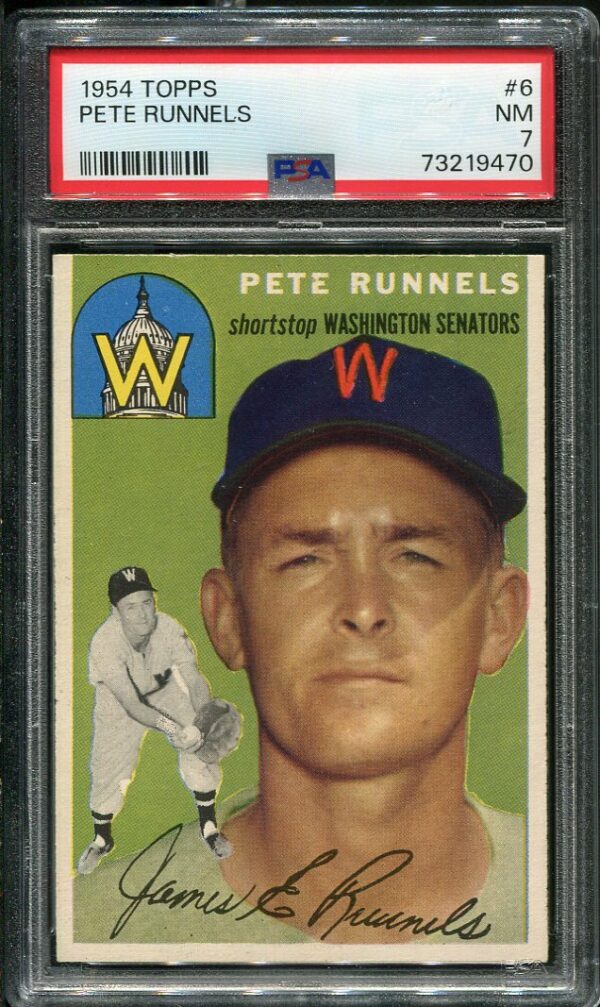 Authentic 1954 Topps #6 Pete Runnels PSA 7 Baseball Card