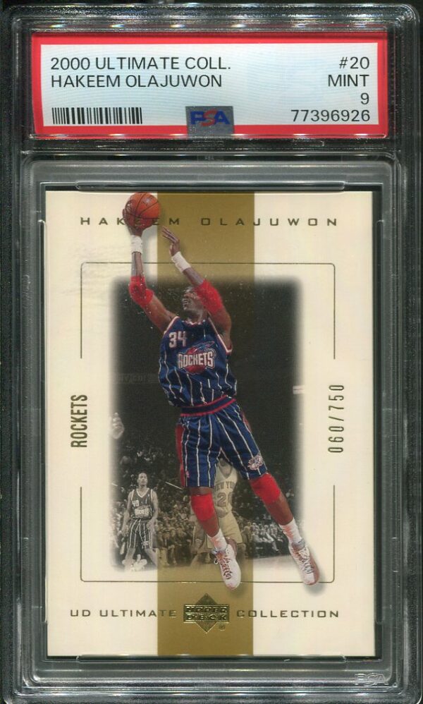 Authentic 2000 Upper Deck Ultimate Collection #20 Hakeem Olajuwon PSA 9 Basketball Card