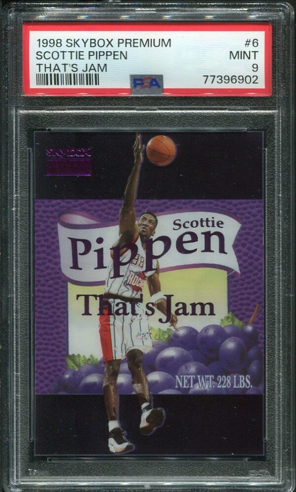 Authentic 1998 SkyBox Premium #6 That's Jam Scottie Pippen PSA 9 Basketball Card