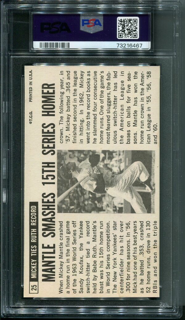 1964 Topps Giants #25 Mickey Mantle PSA 5