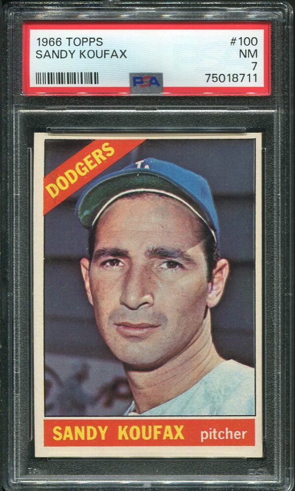 Authentic 1966 Topps #100 Sandy Koufax PSA 7 Baseball Card