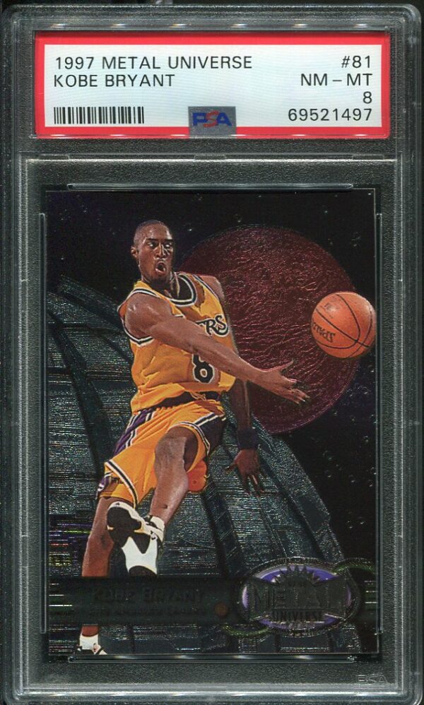 Authentic 1997 Metal Universe #81 Kobe Bryant PSA 8 Basketball Card