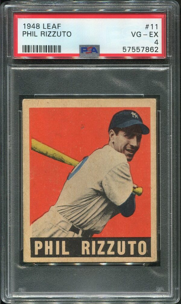 1948 Leaf #11 Phil Rizzuto RC PSA 4 HOF (57557862) - All Star Cards Inc