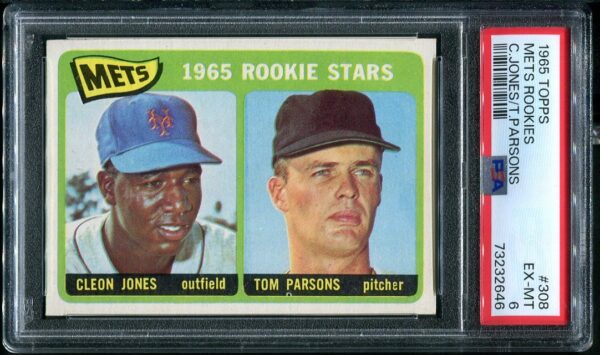 Authentic 1965 Topps #308 Cleon Jones PSA 6 Rookie Baseball Card