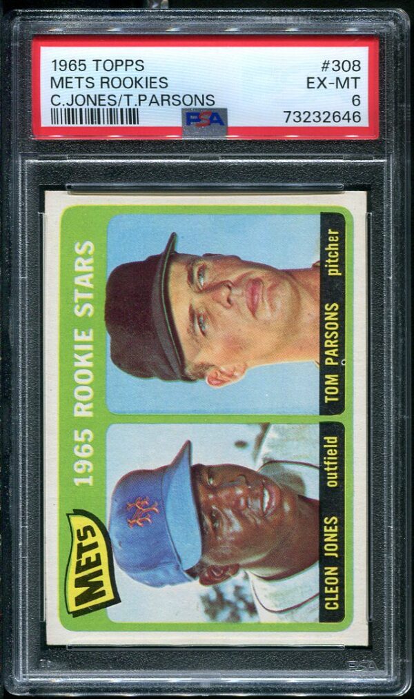 Authentic 1965 Topps #308 Cleon Jones PSA 6 Rookie Baseball Card