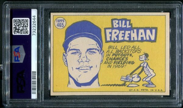 Authentic 1970 Topps #465 Bill Freehan PSA 7 Baseball Card