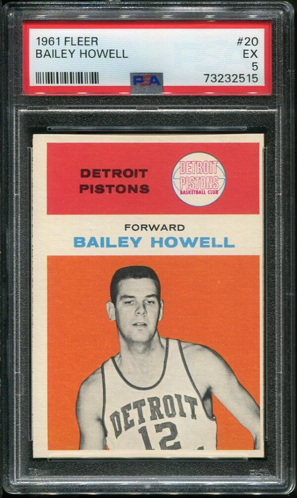 Authentic 1961 Fleer #20 Bailey Howell PSA 5 Basketball Card