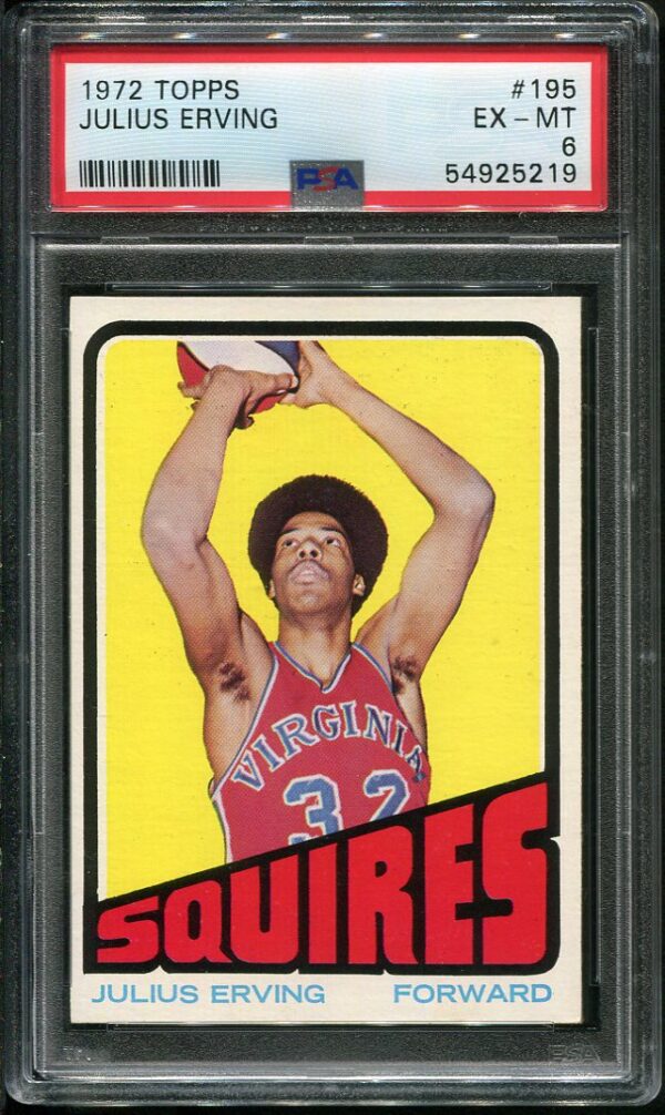 Authentic 1972 Topps #195 Julius Erving PSA 6 Rookie Basketball Card