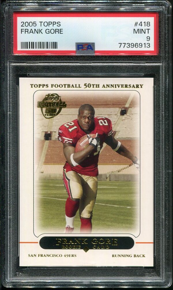 Authentic 2005 Topps #418 Frank Gore Rookie PSA 9 Football Card