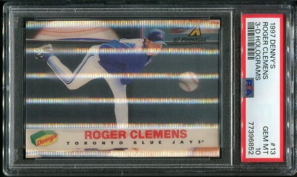 Authentic 1997 Denny's #13 Roger Clemens 3-D Holograms PSA 10 GEM MINT Baseball Card