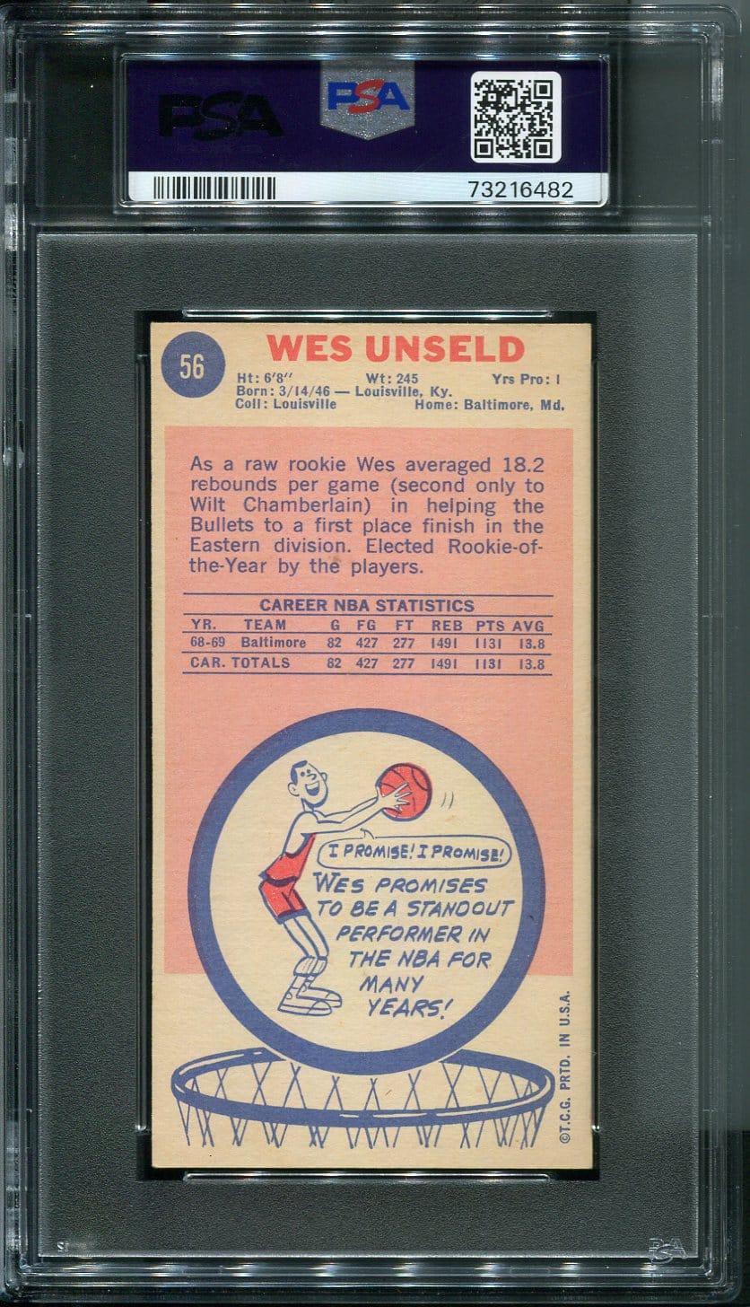 Topps Wes Unseld Rc Psa Hof All Star Cards Inc