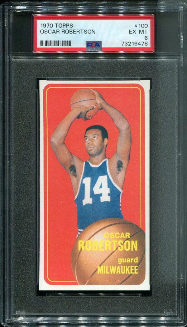 Authentic 1970 Topps #100 Oscar Robertson PSA 6 Basketball Card