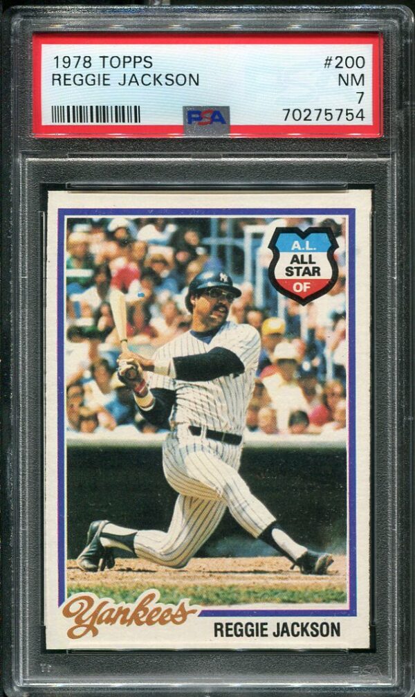 Authentic 1978 Topps #200 Reggie Jackson PSA 7 Baseball Card