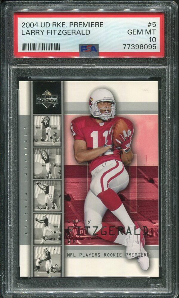 Authentic 2004 Upper Deck Rookie Premiere #5 Larry Fitzgerald PSA 10 Rookie Football Card