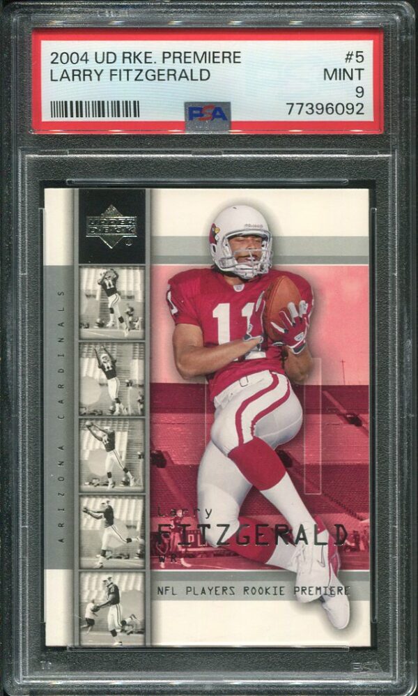 Authentic 2004 Upper Deck Rookie Premiere #5 Larry Fitzgerald PSA 9 Rookie Football Card