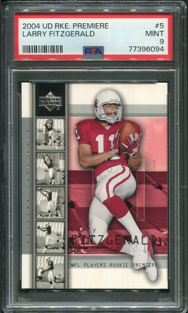 Authentic 2004 Upper Deck Rookie Premiere #5 Larry Fitzgerald PSA 9 Rookie Football Card