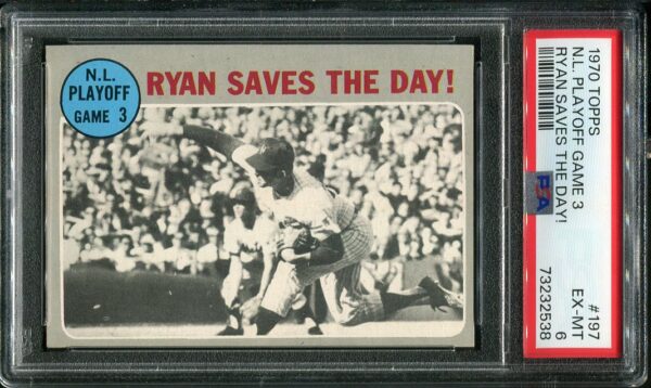 Authentic 1970 Topps #197 NL Playoff Game 3 Nolan Ryan PSA 6 Baseball Card