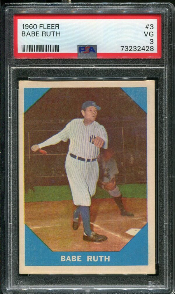 Authentic 1960 Fleer #3 Babe Ruth PSA 3 Baseball Card