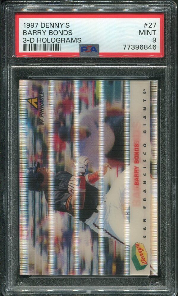 Authentic 1997 Denny's 3-D Holograms #27 Barry Bonds PSA 9 Baseball Card