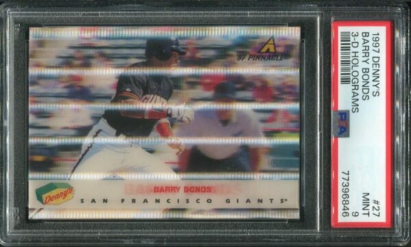 Authentic 1997 Denny's 3-D Holograms #27 Barry Bonds PSA 9 Baseball Card