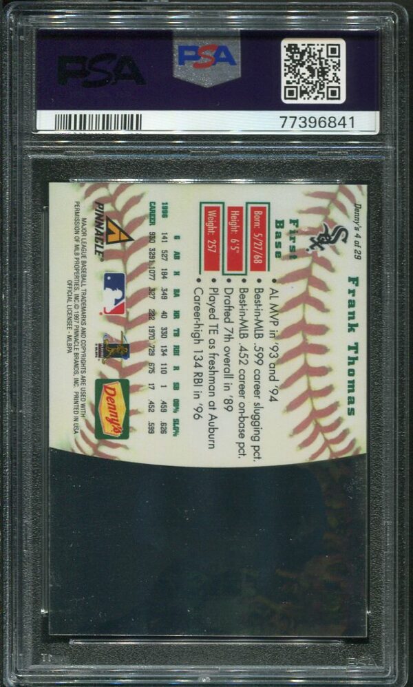 Authentic 1997 Denny's 3-D Holograms #4 Frank Thomas PSA 9 Baseball Card