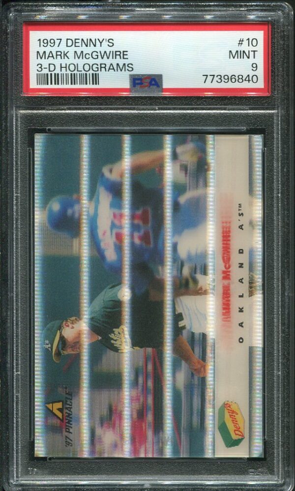 Authentic 1997 Denny's 3-D Holograms #10 Mark McGwire PSA 9 Baseball Card