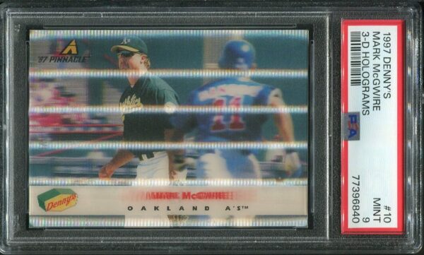 Authentic 1997 Denny's 3-D Holograms #10 Mark McGwire PSA 9 Baseball Card