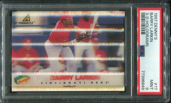 Authentic 1997 Denny's 3-D Holograms #17 Barry Larkin PSA 9 Baseball Card