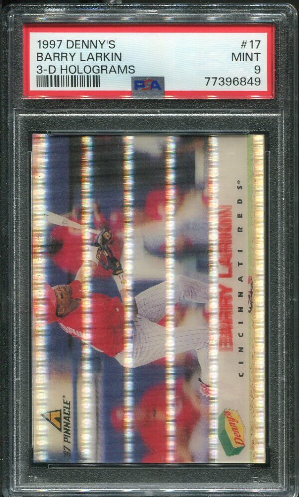 Authentic 1997 Denny's 3-D Holograms #17 Barry Larkin PSA 9 Baseball Card