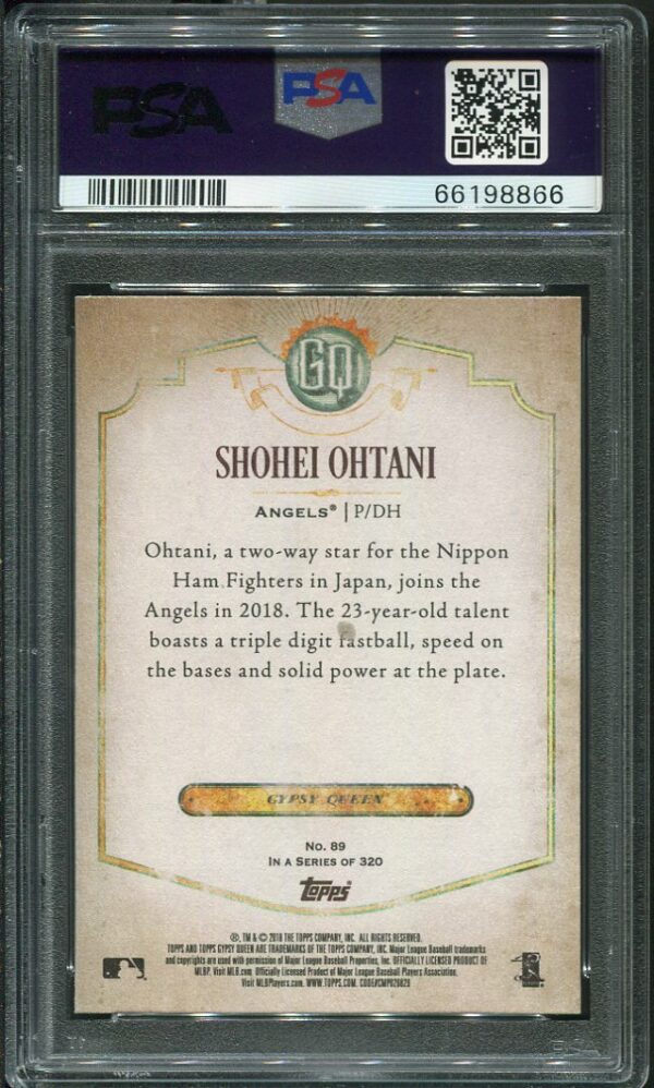 Authentic 2018 Topps Gypsy Queen #89 Shohei Ohtani PSA 10 Rookie Baseball Card