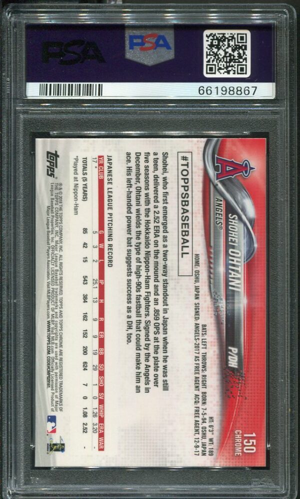 Authentic 2018 Topps Chrome #150 Shohei Ohtani PSA 10 Rookie Baseball Card