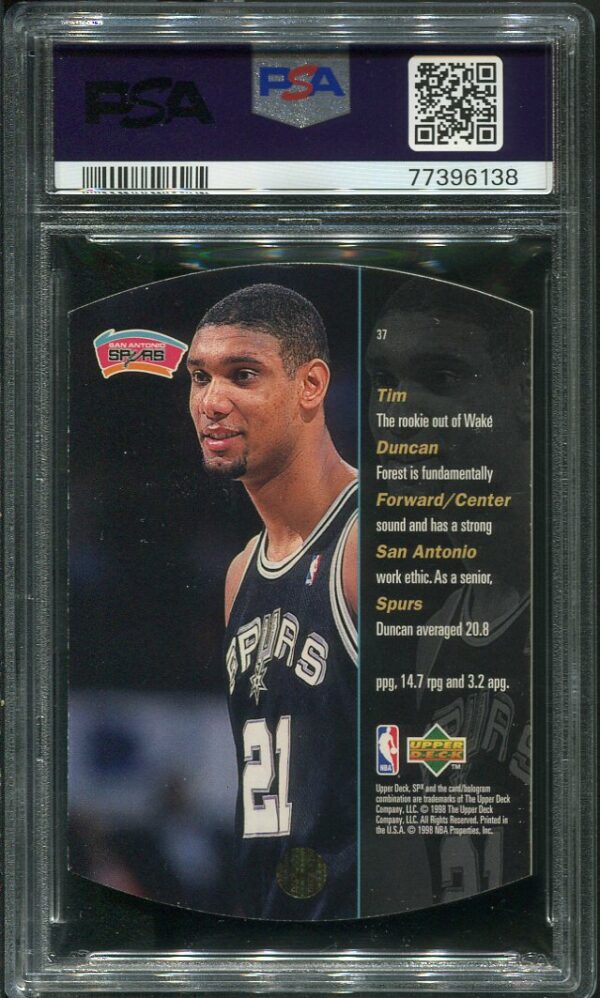 Authentic 1997 SPx #37 Tim Duncan PSA 8 Rookie Basketball Card