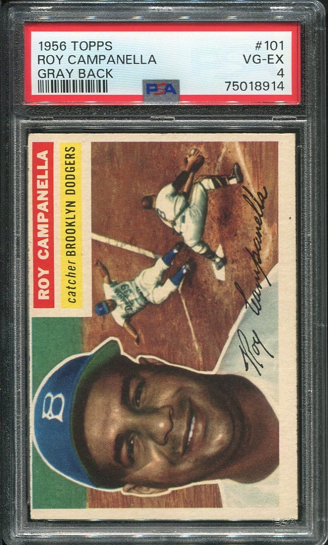 Roy Campanella 1956 Topps Baseball Card #101 Psa 4 Vg-ex