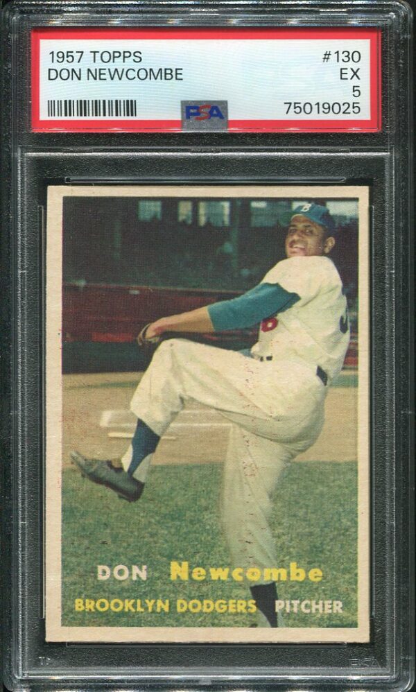 Authentic 1957 Topps #130 Don Newcombe PSA 5 Baseball Card