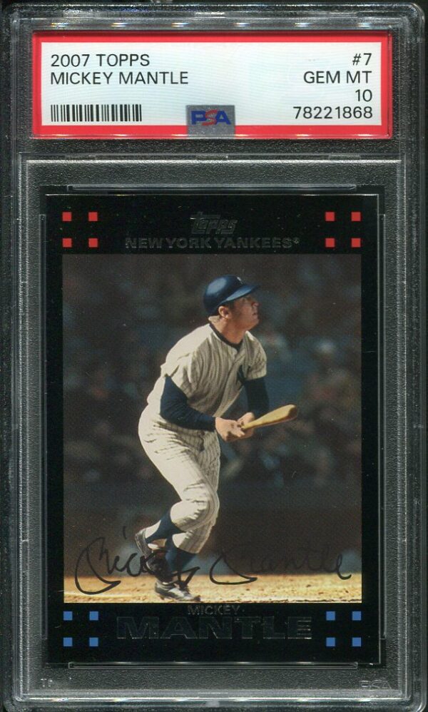 Authentic Mickey Mantle 2007 Topps #7 PSA GEM MINT 10 Baseball Card