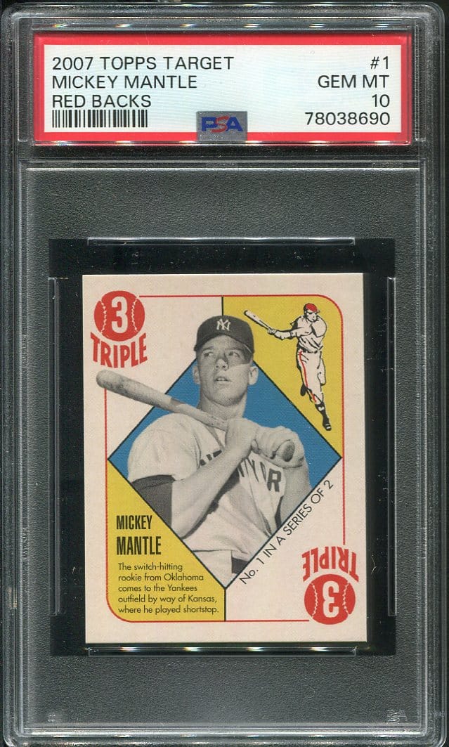 2007 Topps Target Red Backs 1 Mickey Mantle Psa 10 Hof 78038690