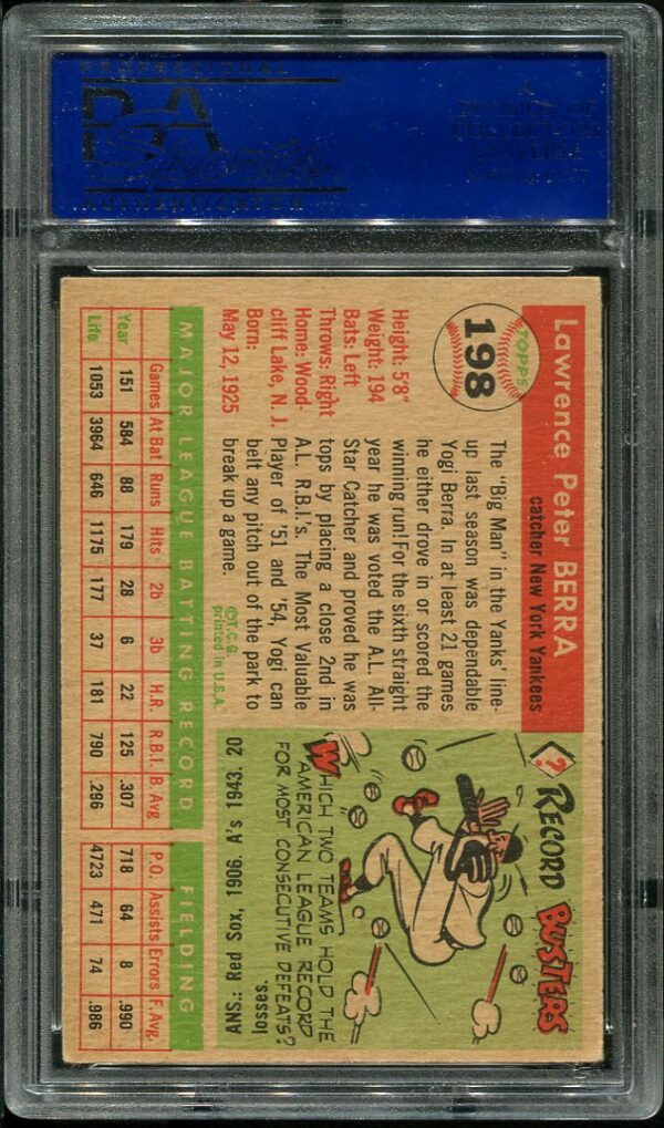 Authentic 1955 Topps #198 Yogi Berra PSA 5 Baseball Card
