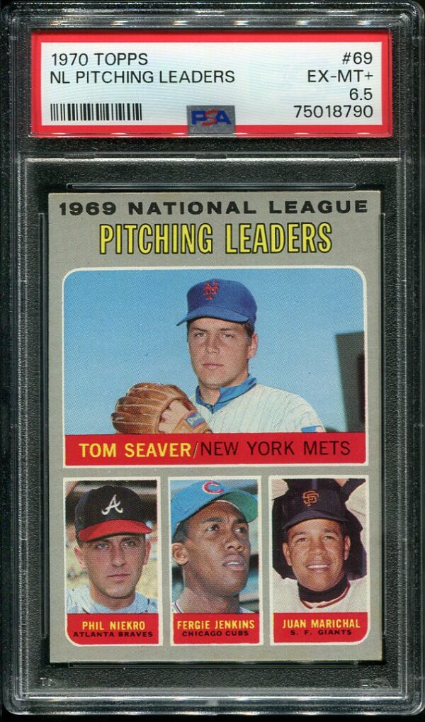 Authentic 1970 Topps #69 NL Pitching Leaders PSA 6.5 Baseball Card