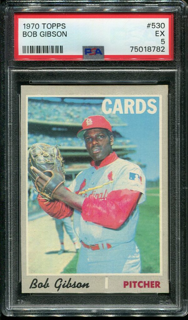 Authentic 1970 Topps #530 Bob Gibson PSA 5 Baseball Card