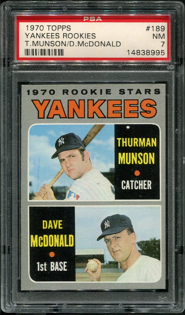 1970 Topps #189 Thurman Munson Rc Psa 7 (14838995) - All Star Cards Inc