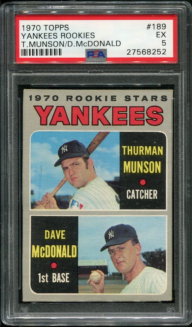 1970 Topps #189 Thurman Munson RC PSA 5 (27568252) - All Star Cards Inc