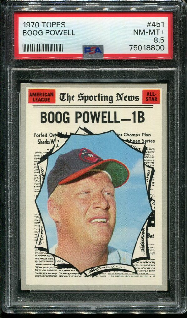 Authentic 1970 Topps #451 Boog Powell All Star PSA 8.5 Baseball Card